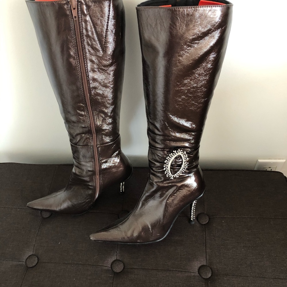 Brown Patent boots